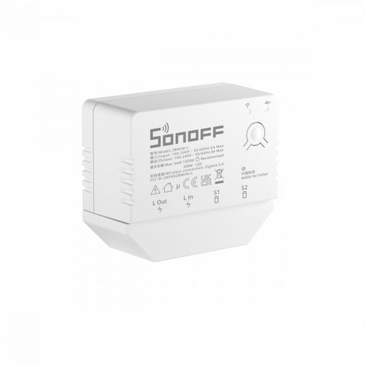 SONOFF ZBMINI-L 迷你型單火線(免中性線)1in/1out智慧開關(1個乾接點輸入、1個繼電器輸出)ZigBee版