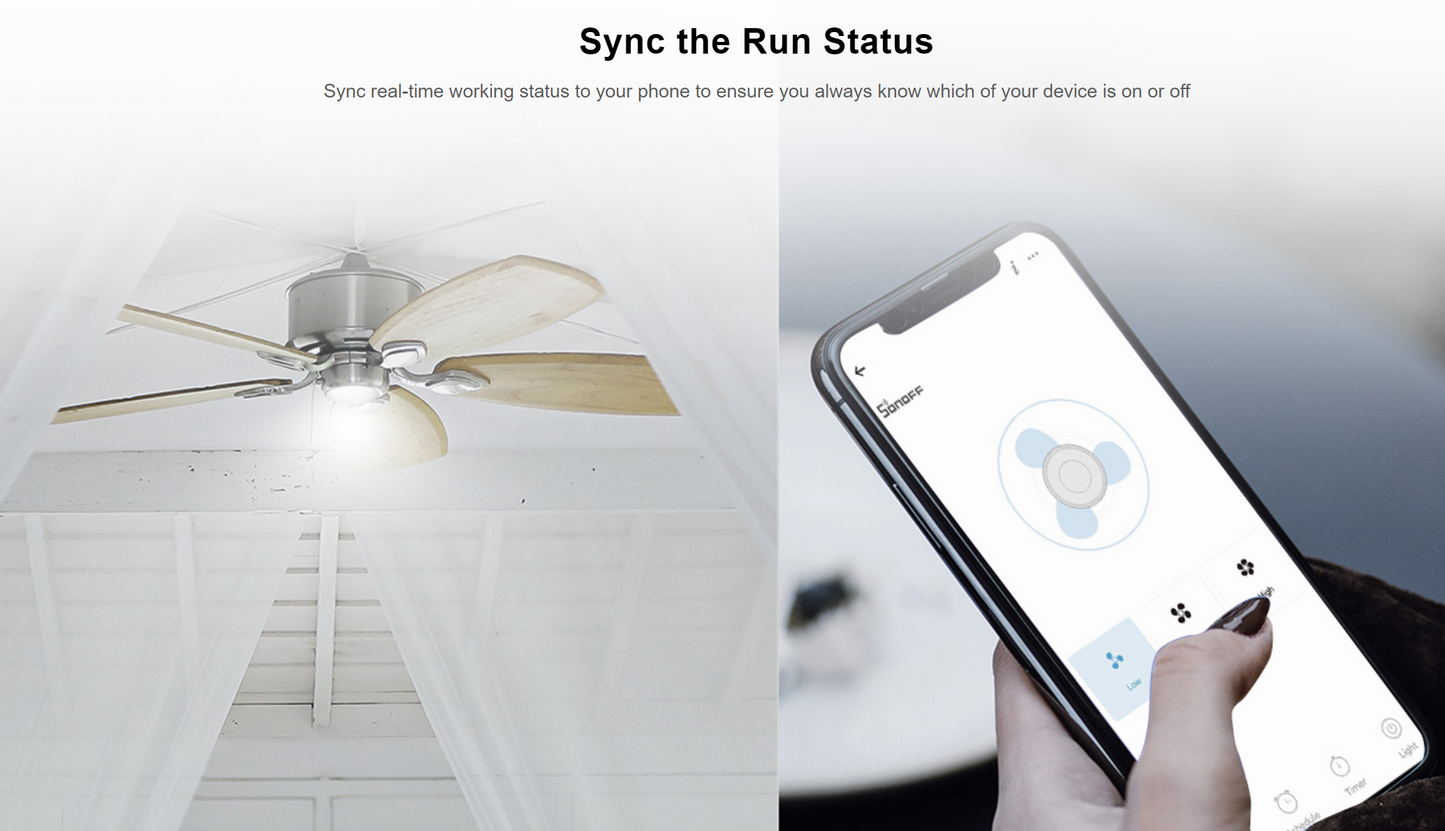 SONOFF IFAN03 吊扇燈智慧開關WI-FI、RF版
